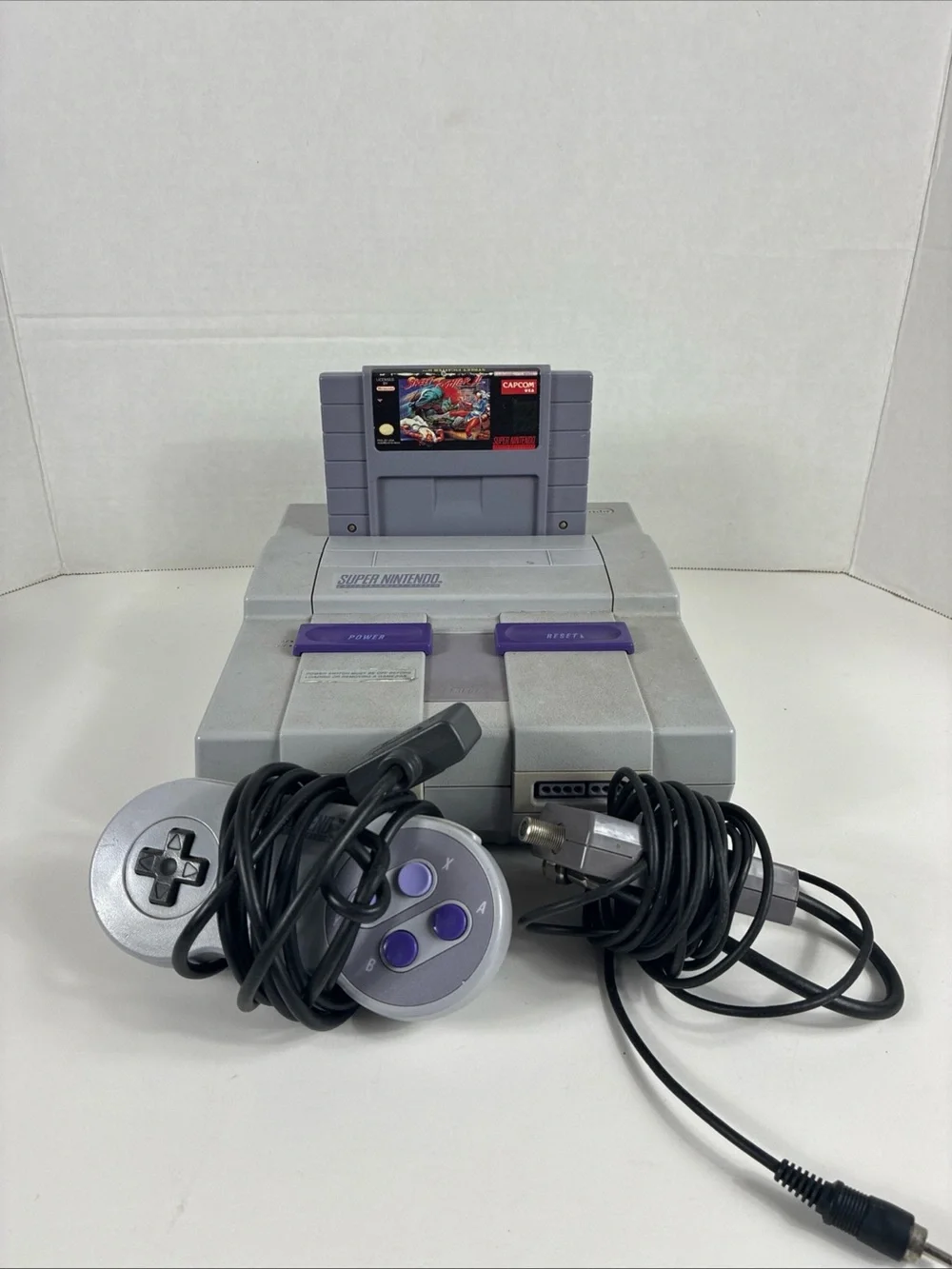 Nintendo (SNES) Classic Console in Gray with Purple Accents